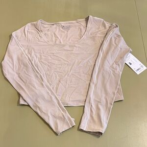 Athleta Transcend Contrast Stich Long Sleeve Top